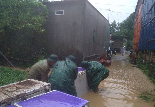 Giúp dân chạy lũ trong đêm